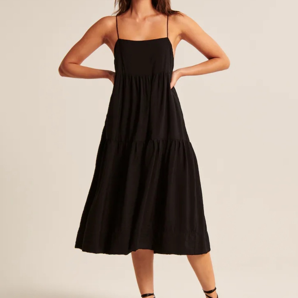 Abercrombie Tiered Trapeze Midi Dress